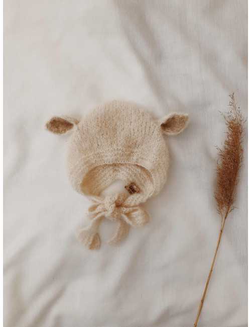 Baby bonnet silk and alpaca | cream