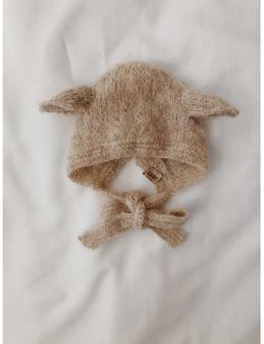 Baby bonnet silk and alpaca |beige