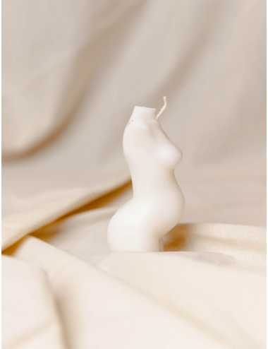 Pregnant woman soy wax candle | white