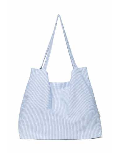 Studio Noos diaper bag | blue striped linen