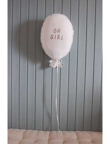 Balloon cushion Oh Girl | ecru