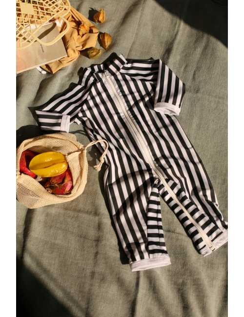 UV-protective baby swimsuit UPF 50+ | black/white