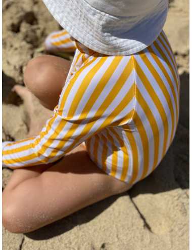 UV-protective swimsuit UPF 50+ | yellow/white