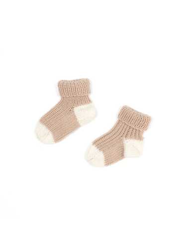 Merino baby knit socks | Beige