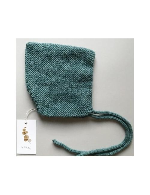 Alpaca wool baby bonnet | sea