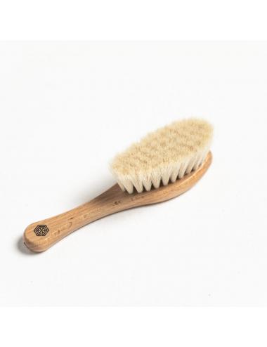 Wooden baby brush with soft goat's hair bristles